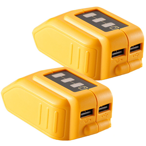 2 Pcs DCB090 Dual USB Charging Battery Adapter Power For Dewalt 12V -20V Portable