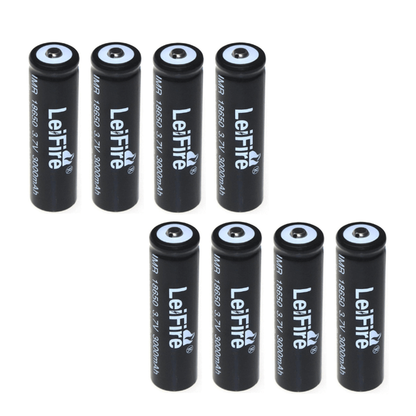 8 Pcs LeiFire IMR 3000mAh 3.7 V battery rechargeable Li-ion for Flashlight Torch