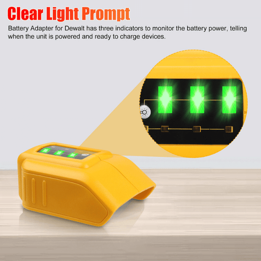 2-Pack DCB090 USB Charger Adapter Compatible with DeWalt 12V 20V MAX Lithium-Ion Batteries, Dual USB Power Source for Charging Phones, Tablets, and More - Portable Jobsite Power
