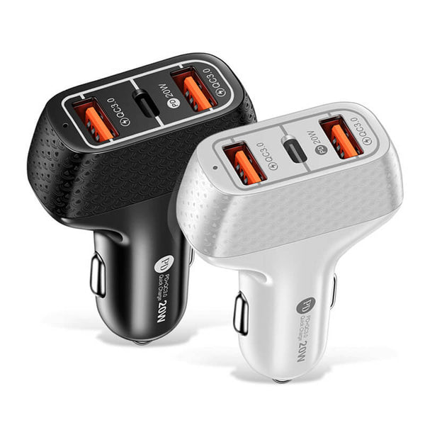 20W PD Car Charger 2 USB Type C Ports Fast Charging LDO-555A